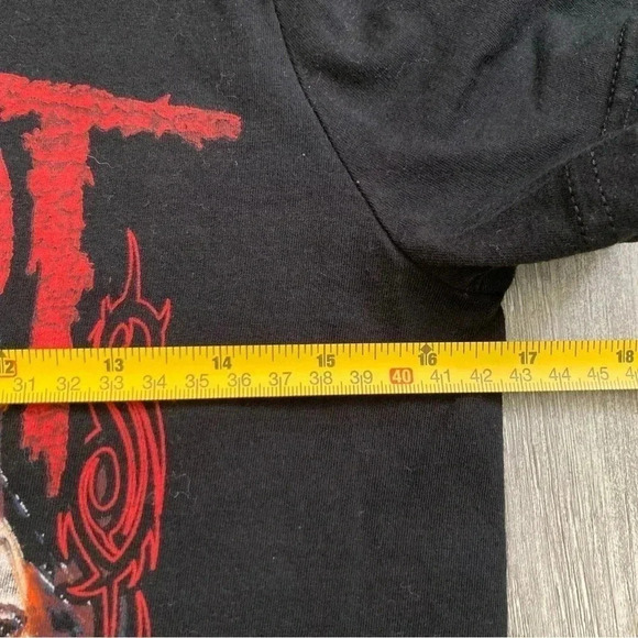 Slipknot merch Gildan Heavy Red Frame Band Mask Image Black Size S T Shirt 2013 - Picture 6 of 8